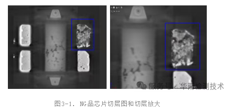 NG品芯片切层图和切层放大 NG品芯片切层图和切层放大