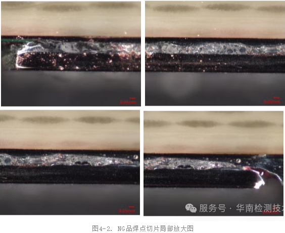 NG品焊点切片局部放大图 NG品焊点切片局部放大图
