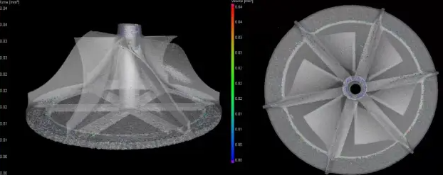 叶轮铸件工业CT扫描检测-内部结构三维可视化与壁厚分析